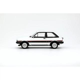 FORD FIESTA MK.1 XR2 DIAMOND WHITE 1981 OttO mobile 1:18 Resinemodell (Türen, Motorhaube... nicht zu öffnen!)